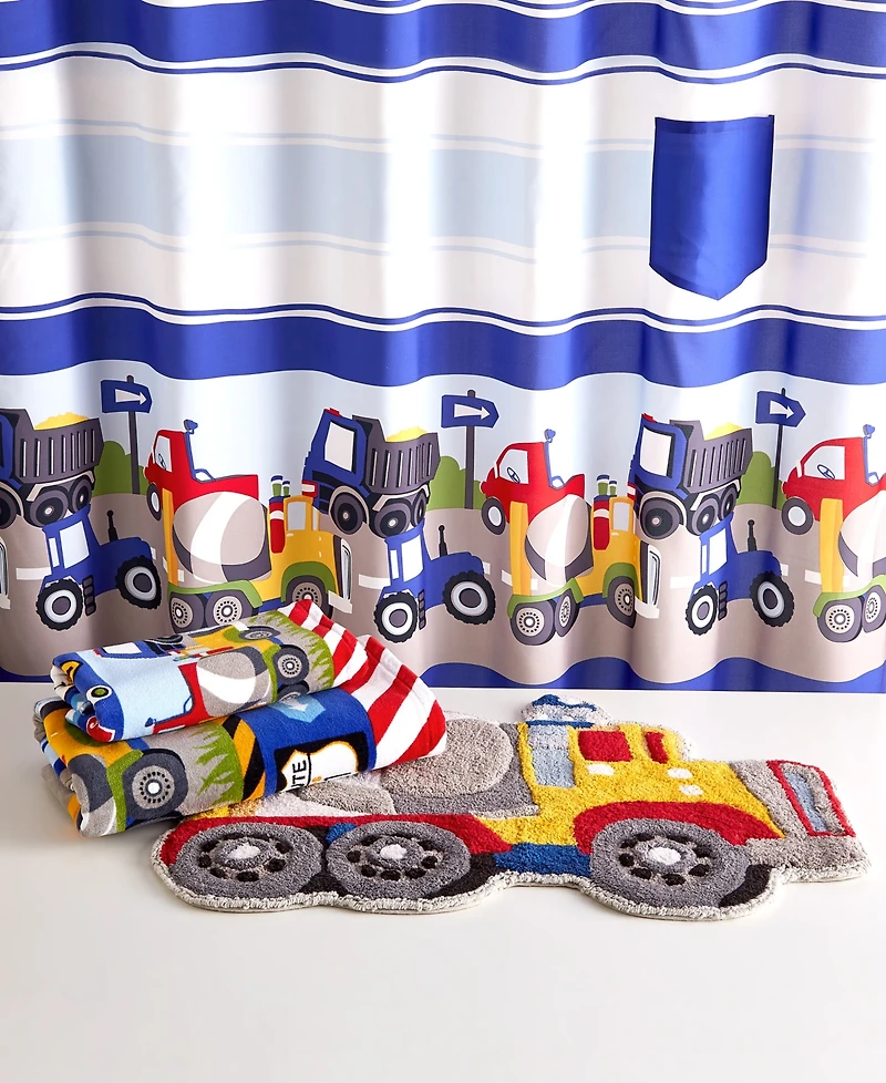 Dream Factory Trains And Trucks Bath Towel, 50" x 25"