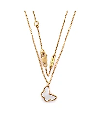 Pre-Owned Van Cleef & Arpels Sweet Alhambra Butterfly Pendant Necklace 18K Gold and Mother of Pearl