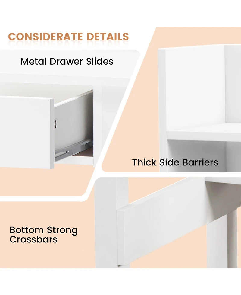 Home Office Computer Desk with Storage Shelves and Drawer Ideal for Working and Studying