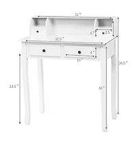 Removable Floating Organizer 2-Tier Mission Home Computer Vanity Desk