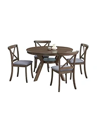 Streamdale Modern Round Dining Set (Table with 4 Chairs)
