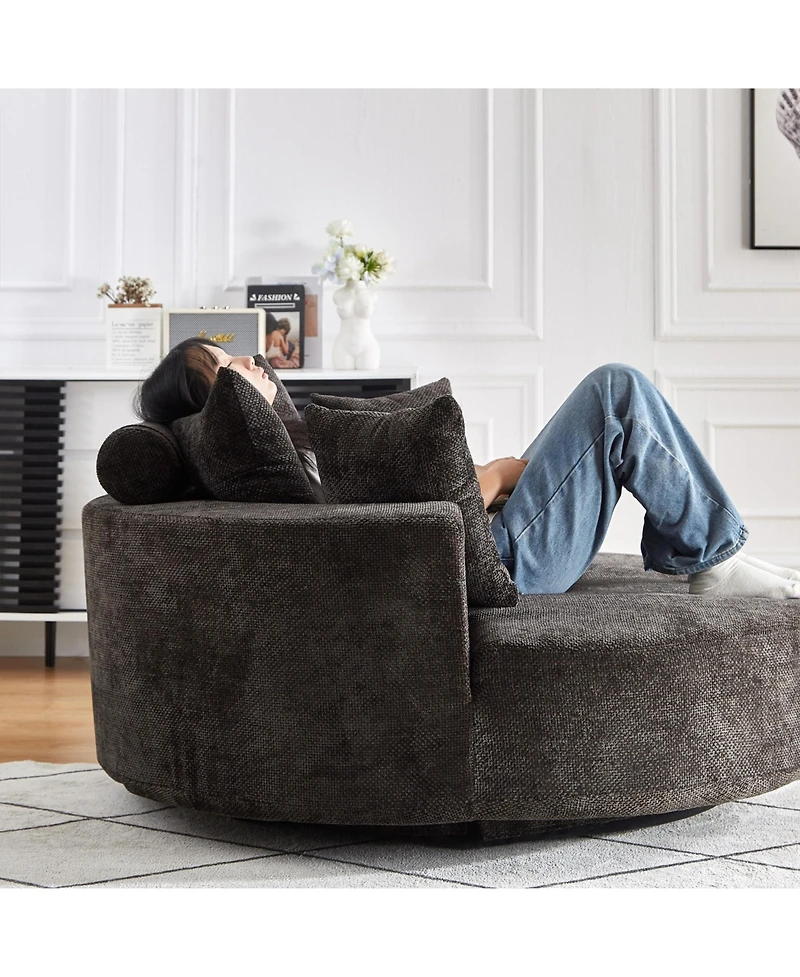 Streamdale 55" Chenille Swivel Sleeper Chair for Comfort & Style