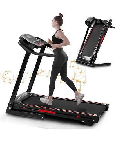Electric Folding Treadmills for Running Walking with 12 Preset Programs，3.5HP Portable Foldable with Incline