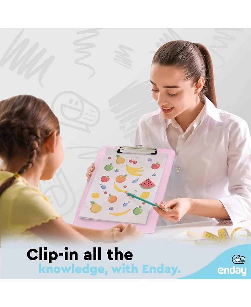 Plastic Clipboard Standard Pink, Translucent Low Profile Clip Board, Hangable Clipboard, 12.7” x 9”, Holds 100 Sheets, 1 Pc