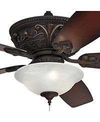 60" Casa Vieja Montego Industrial Rustic Indoor Ceiling Fan Led Light Oil Rubbed Bronze Teak Alabaster Glass Living Kitchen Home