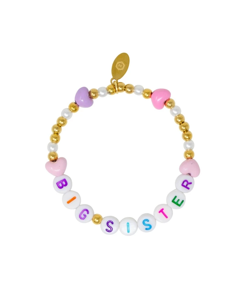 Zomi Gems Girls Sister/Lil Sis Hearts Bracelet Set