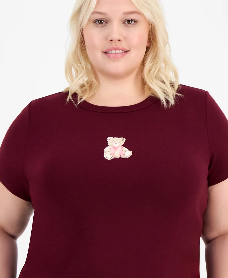 Hippie Rose Trendy Plus Bear Baby Crewneck T-Shirt