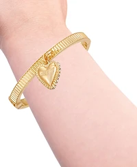 Guess Gold-Tone Heart Charm Bangle Bracelet