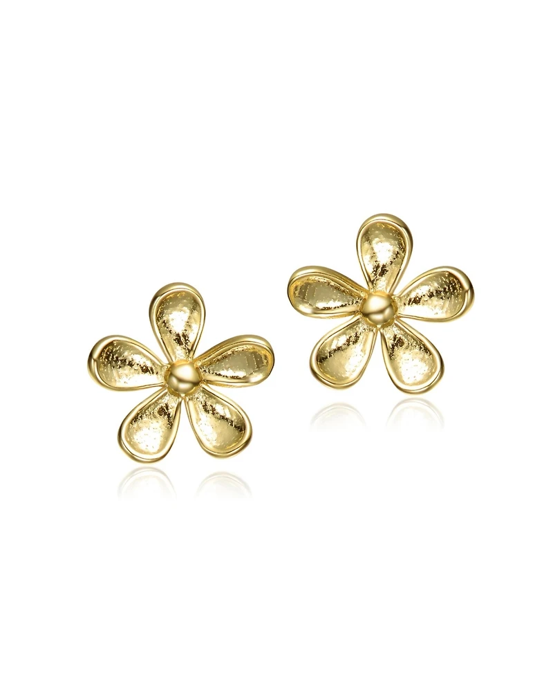 14K Gold Plated Flower Earrings