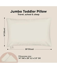 Jumbo Toddler Pillow with Pillowcase, 14X20 Soft Organic Pillows for Sleeping, Kids Travel