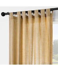 Rustic Weave Linen Curtains (2 Panels) Sheer Window Panel Set, Rod Pocket Curtains