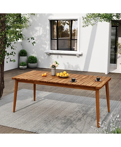 Acacia Wood Outdoor Dining Table - 8 Person, 72"