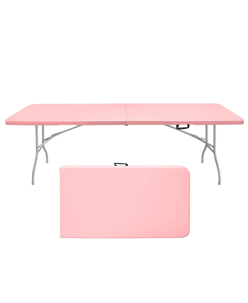 8ft Pink Folding Table - Portable & Durable