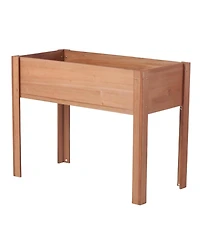 Elevated Wooden Planter Box for Outdoor Gardening