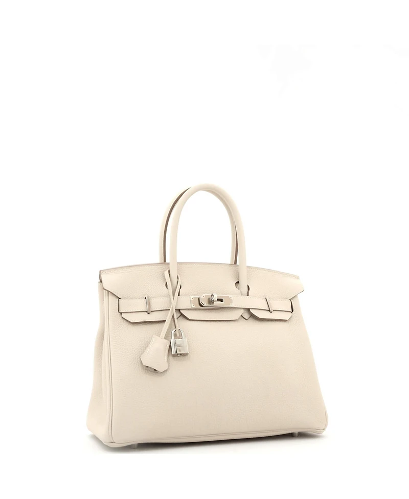 Pre-Owned Hermes Birkin Handbag Light Togo with Palladium Hardware