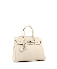 Pre-Owned Hermes Birkin Handbag Light Togo with Palladium Hardware