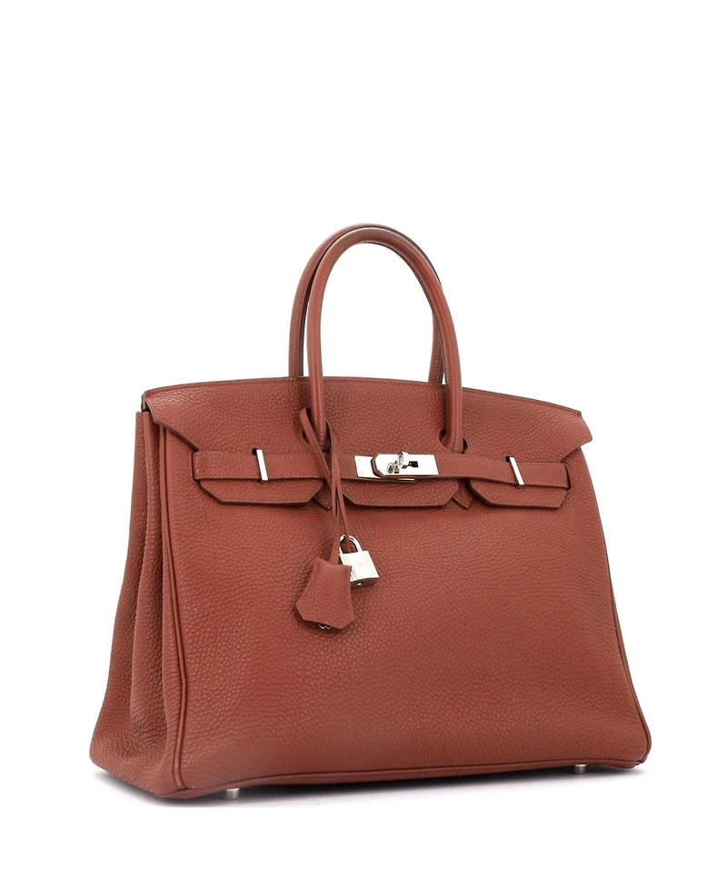 Pre-Owned Hermes Birkin 35 Handbag Togo with Palladium Hardware