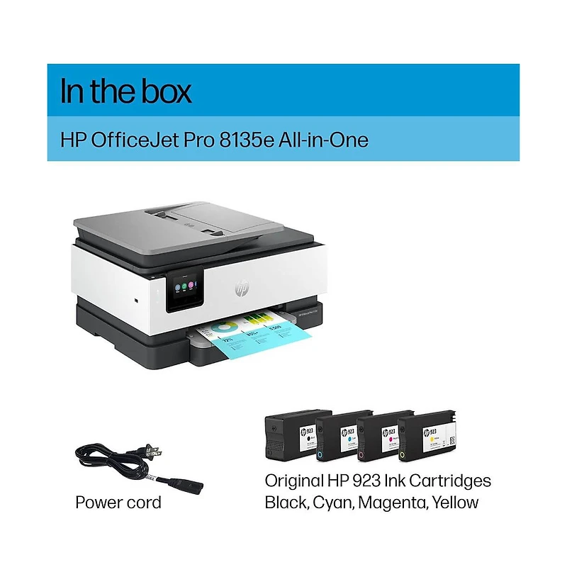 OfficeJet Pro 8135e All-in-One Thermal Inkjet Printer & 3-Month Supply Free Ink with Plus