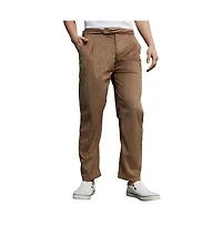 Campus Sutra Men's Chocolate Brown Veined Tailored Trousers