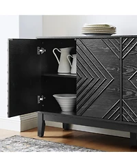 Black Farmhouse Buffet Cabinet - 60.5" Sideboard