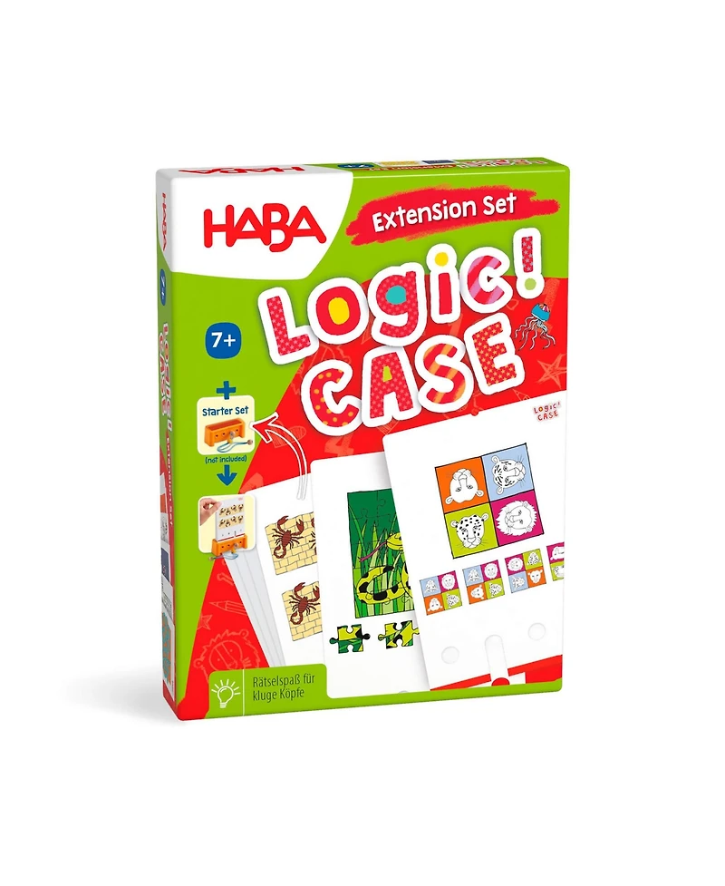Haba Logic Case Extension Set: Dangerous Animals Ages 7+ Travel Games, Learning Toys, Flash Cards for Kids, Brain Teaser Puzzle Games