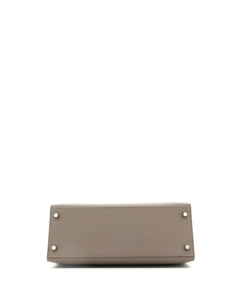 Pre-Owned Hermes Kelly 28 Handbag Grey Epsom with Palladium Hardware
