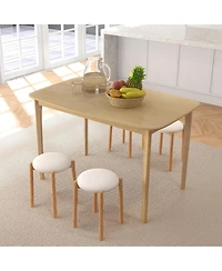 48 Inch Solid Wood Dining Table with Rubber Wood Supporting Legs for Kitchen Dining Room