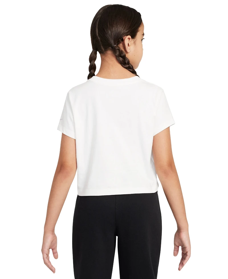 Nike Big Girls Sportswear Cropped Cotton T-Shirt