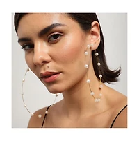 Sohi Gold-Plated Pearls Hoop Earring