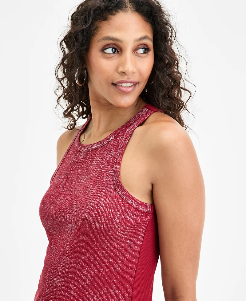 Bar Iii Women's Foiled Crewneck Tank, Exclusively at Macy's