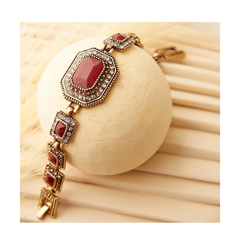 Sohi Gold-Plated Stone Bracelet