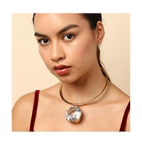 Sohi Gold-Plated Chain Necklace With Stones