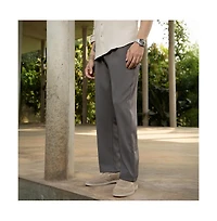 Campus Sutra Men's Charcoal Black Straight Pleated Trousers