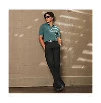 Campus Sutra Men's Emerald Green Warp-Tactile Polo T-Shirt