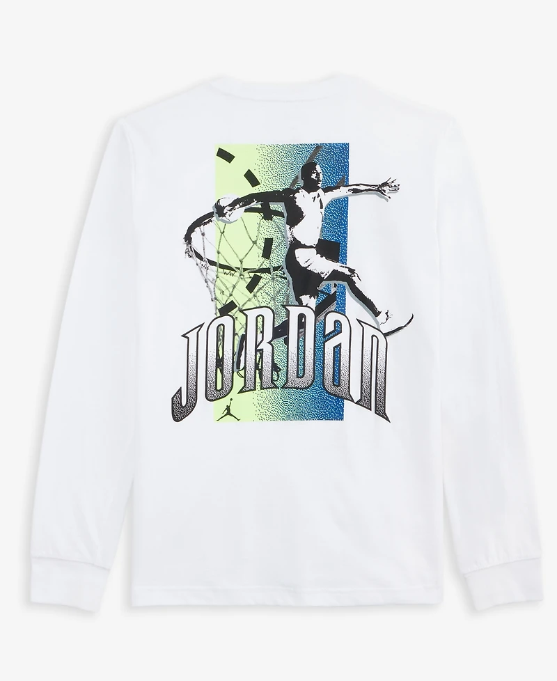 Jordan Big Boys Jumpman Global Rise Graphic Long-Sleeve T-Shirt