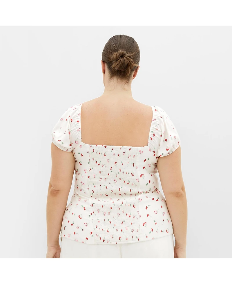 City Chic Plus Daydreamer Print Top