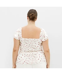 City Chic Plus Daydreamer Print Top