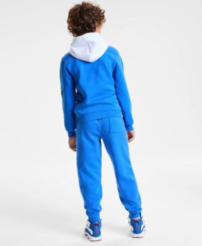 Jordan Big Boys Gametime Fleece Pullover Hoodie Chenille Patch Pants Air School Backpack Pencil Case Set