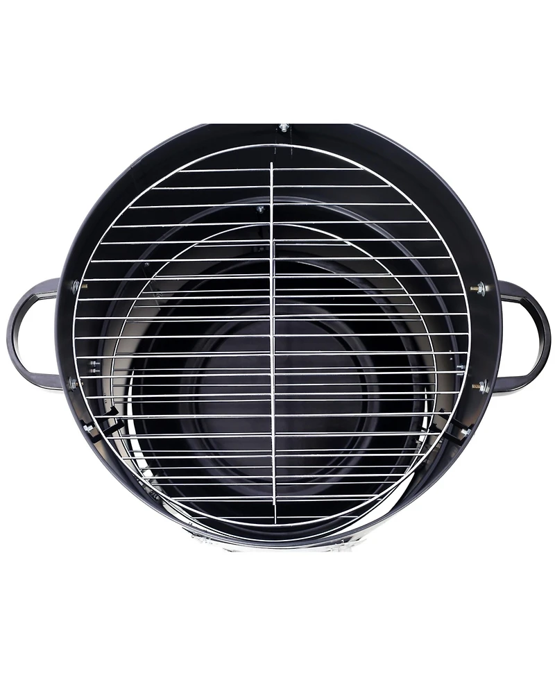 17" Steel Charcoal Smoker Bbq Grill - Black