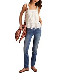 Lucky Brand Women's Embroidered Cotton Sleeveless Top