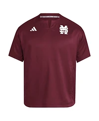 Adidas Men's Maroon Mississippi State Bulldogs Dugout Coaches Adizero Notch Neck Pullover Sweatshirt