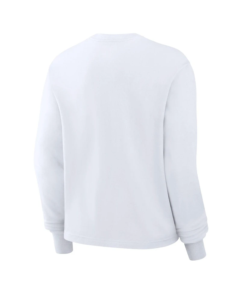 Nike Women's White Cleveland Browns Essential Long Sleeve Boxy T-Shirt