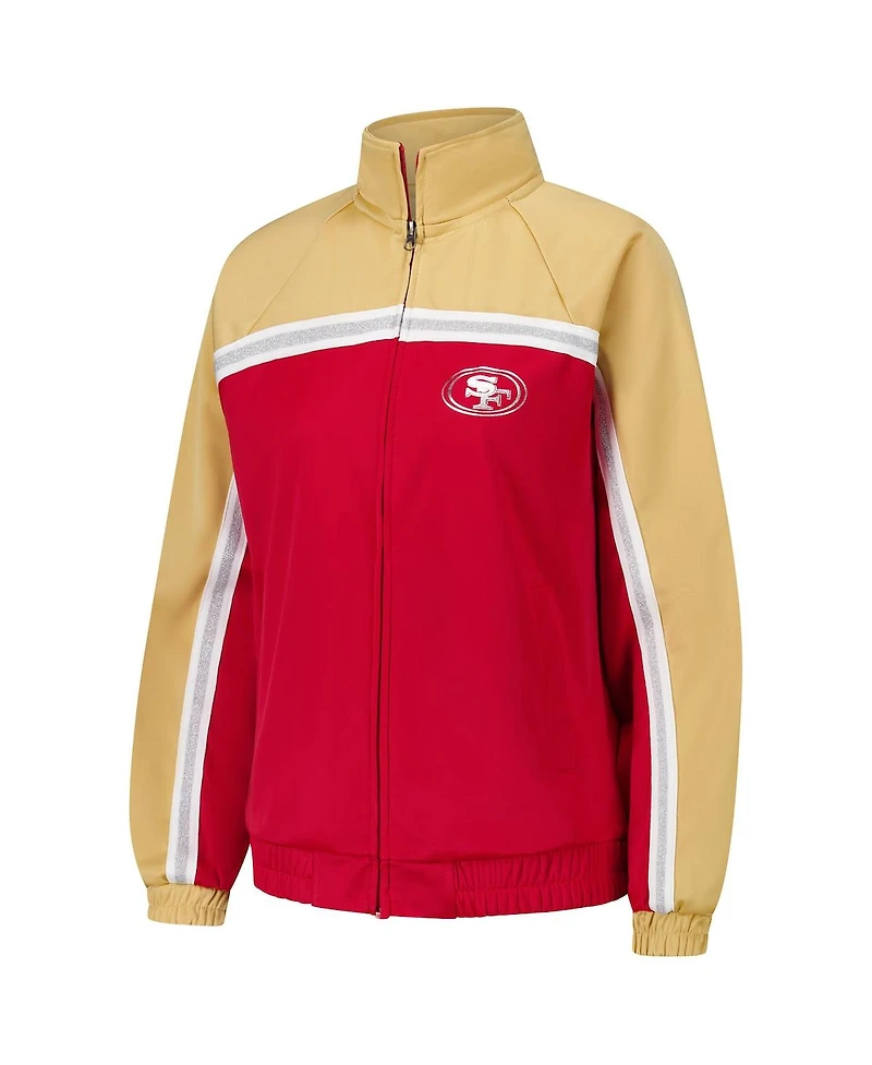 G-iii 4Her by Carl Banks Women's Scarlet San Francisco 49ers Post Game Full-Zip Track Jacket