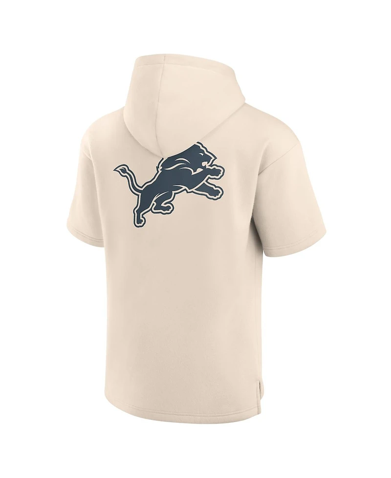 Fanatics Men's Cream Detroit Lions Elements Future Ground Lettering Short Sleeve Pullover Hoodie