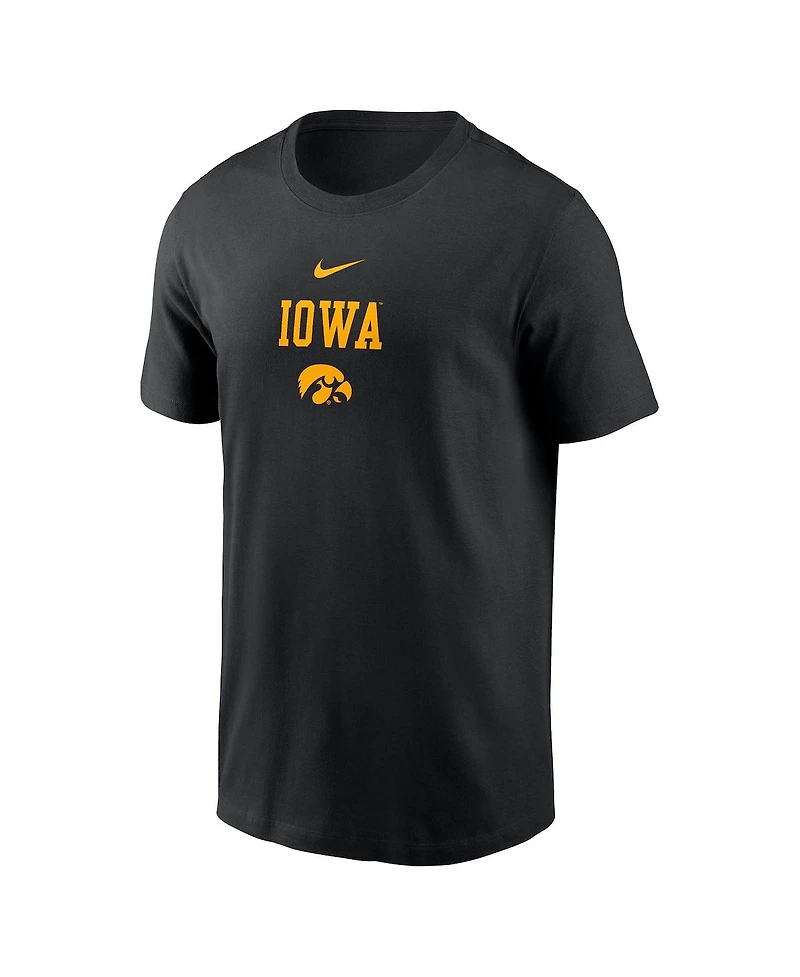 Nike Men's Black Iowa Hawkeyes 2-Hit Stacked T-Shirt