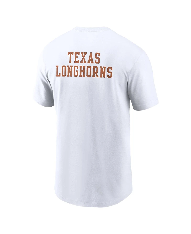 Nike Men's White Texas Longhorns 2-Hit Stacked T-Shirt