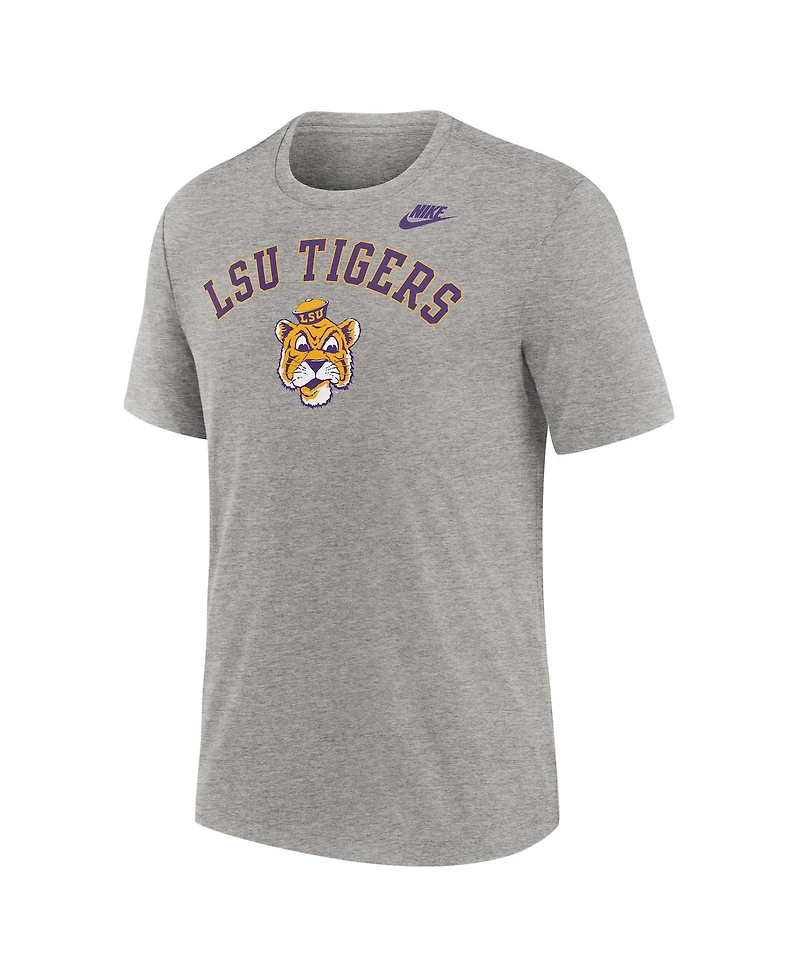 Nike Men's Heather Gray Lsu Tigers Legacy Arch Tri-Blend T-Shirt