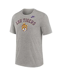 Nike Men's Heather Gray Lsu Tigers Legacy Arch Tri-Blend T-Shirt