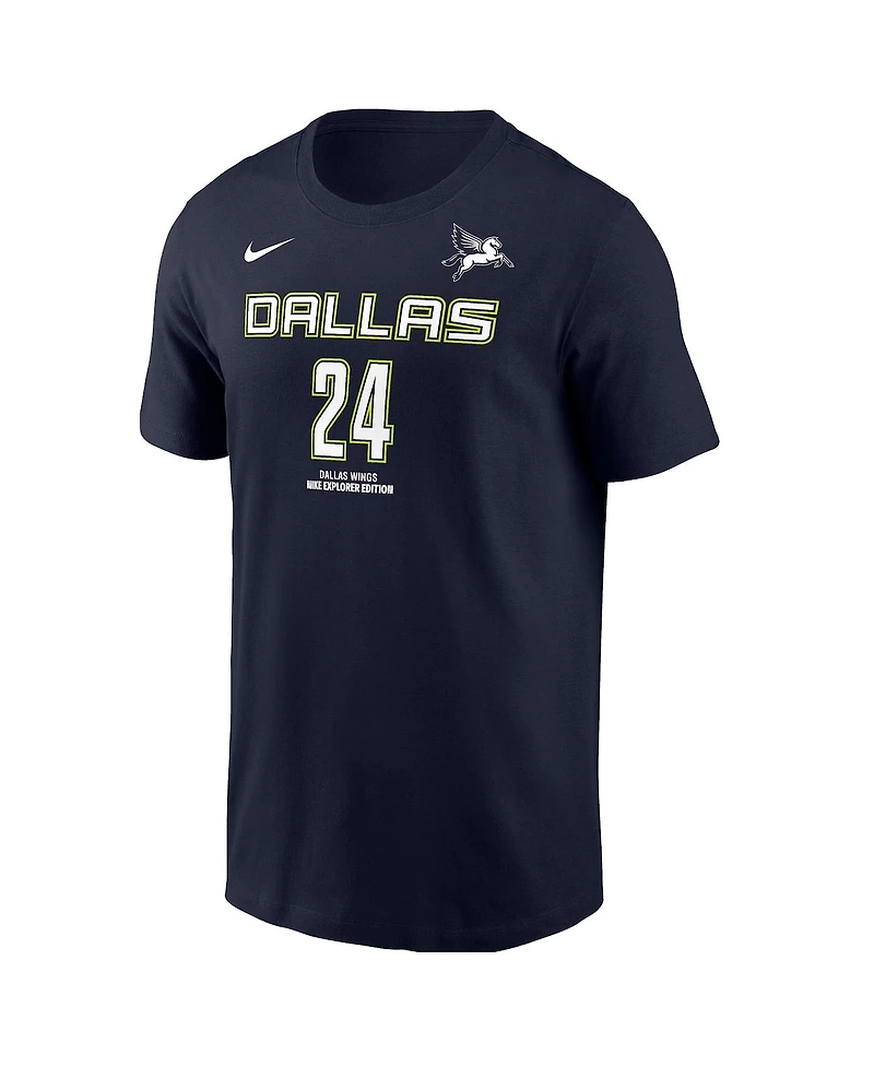 Nike Men's Arike Ogunbowale Navy Dallas Wings Explorer Edition Name Number T-Shirt