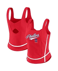 Wear by Erin Andrews Women's Red Philadelphia Phillies Square Neck Tank Top